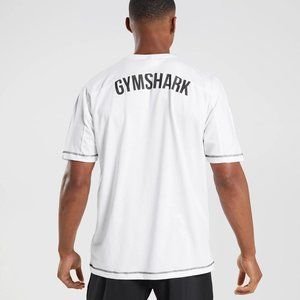 Gymshark Mens RECESS T-SHIRT White/Black XL